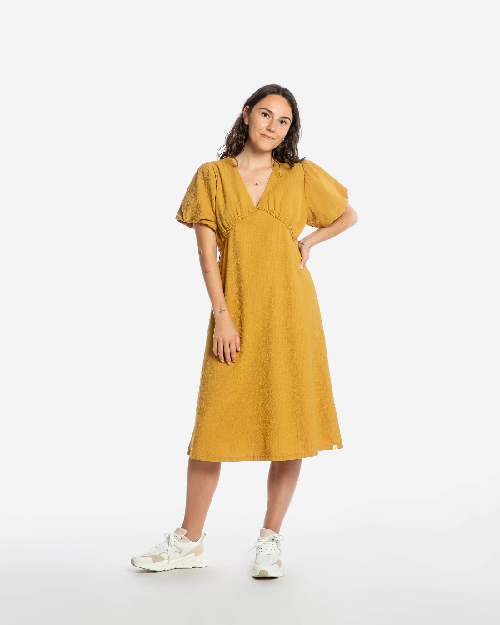 V-Neck Dress honey