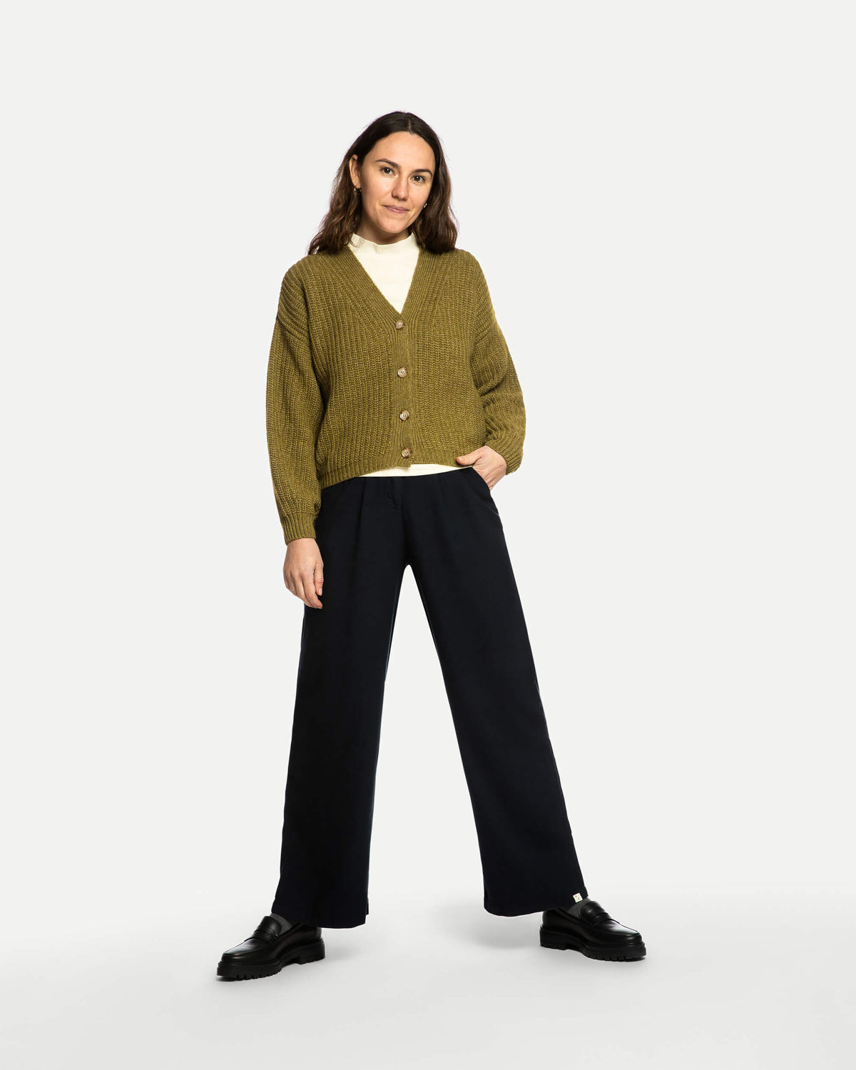 Organic Knit Cardigan pear