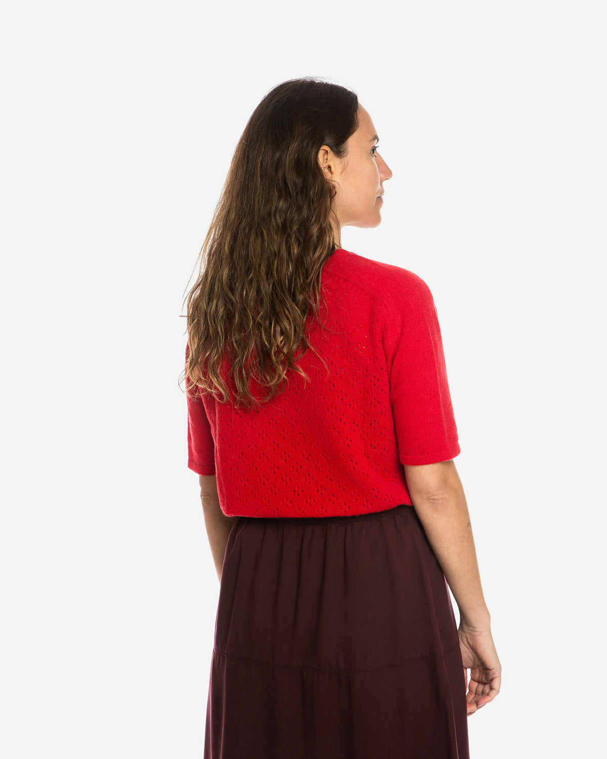 Pointelle T-Shirt bright red