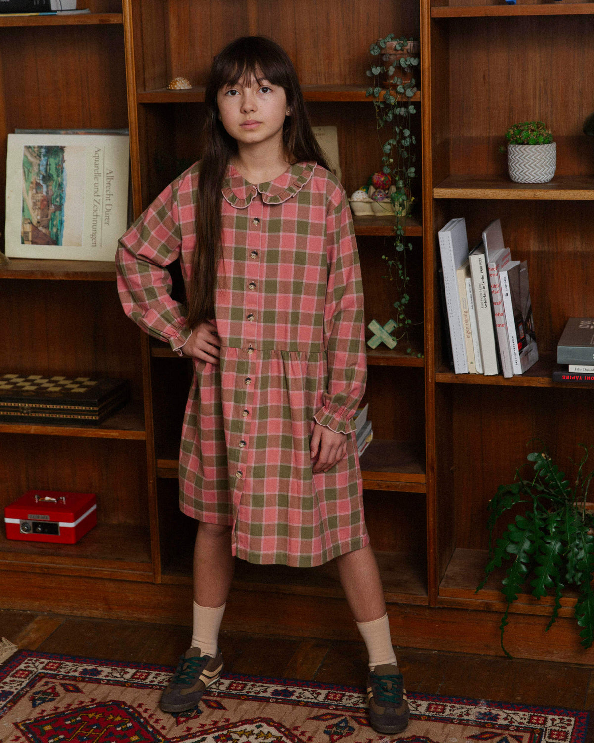 Flannel Collar Dress coast check
