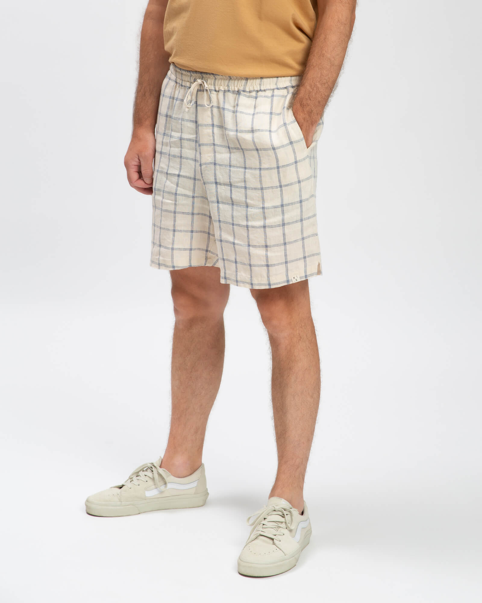 Linen Shorts blue net