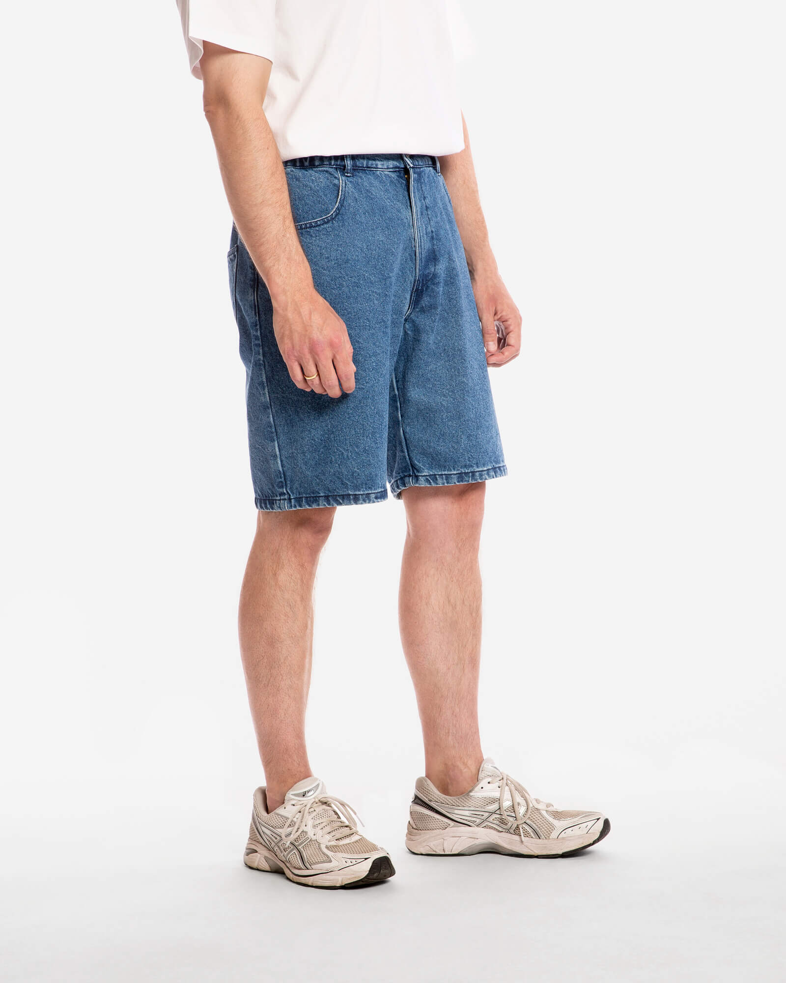 Loose Denim Shorts mid blue