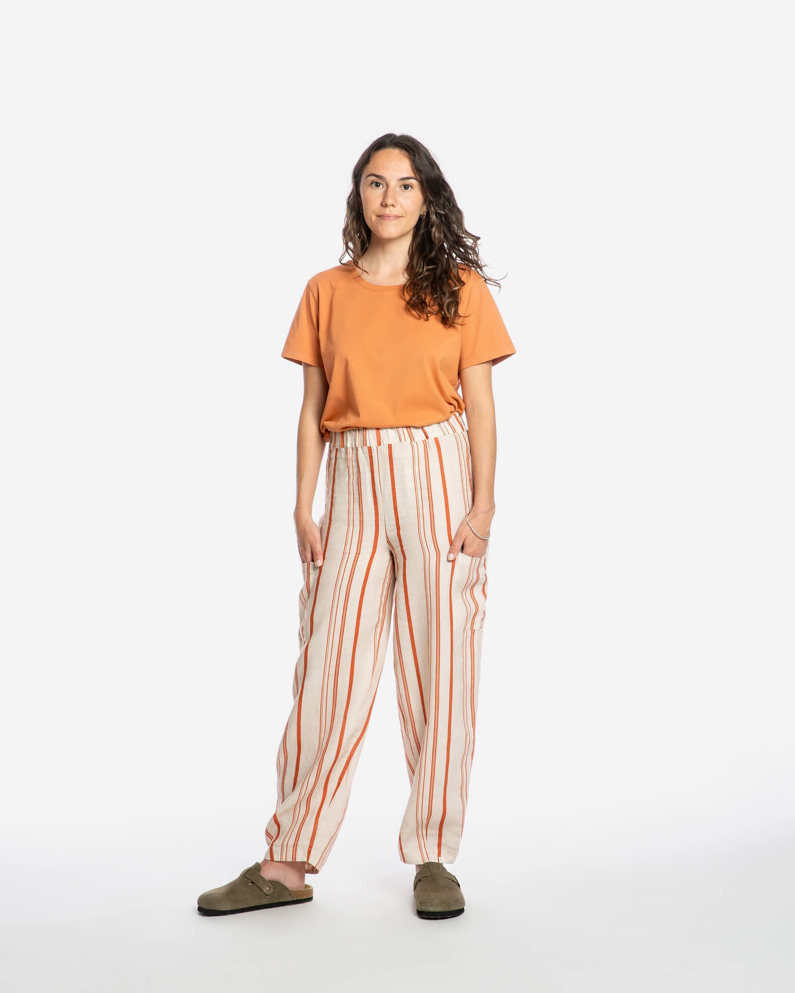 Barrel Leg Pants striped