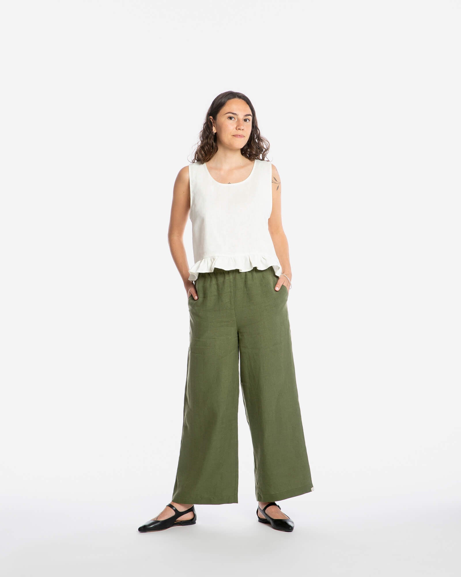 Gathered Top white