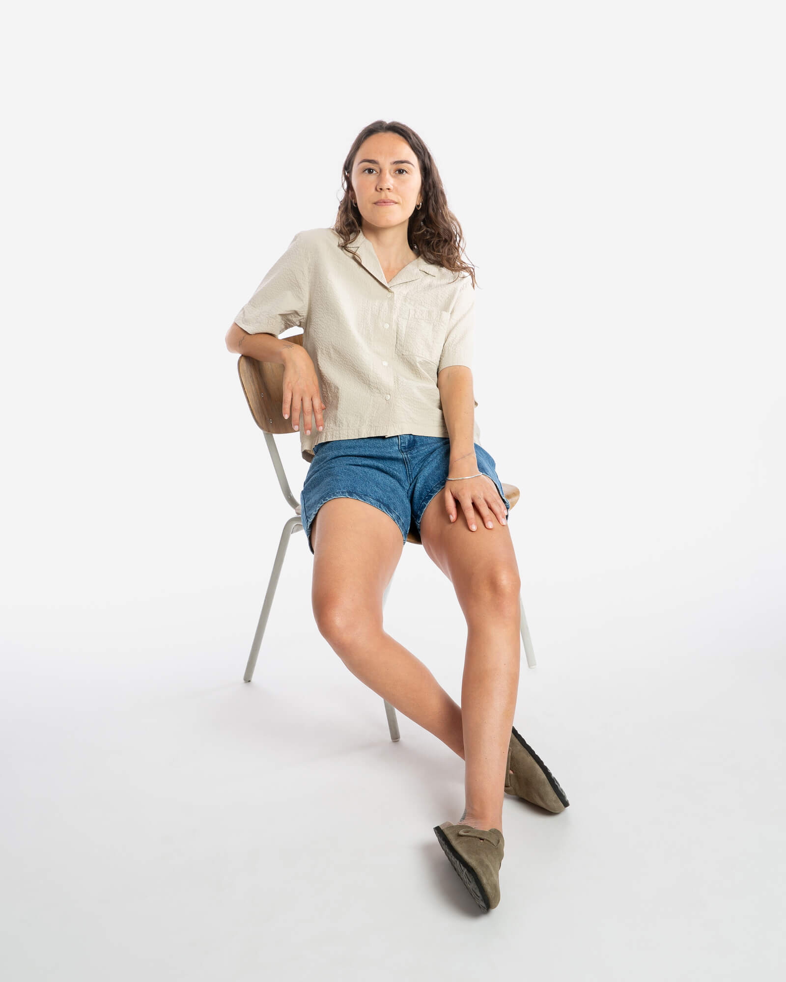 Seersucker Blouse sand